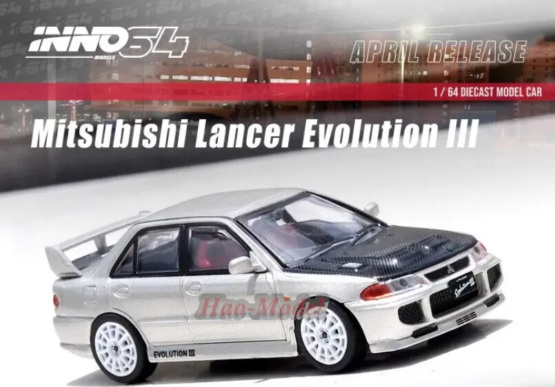 INNO 1/64 For Mitsubishi EVO3 LANCER EVOLUTION III Alloy Diecast Model Car Simulation Toys Boys Gifts Hobby Display Collection