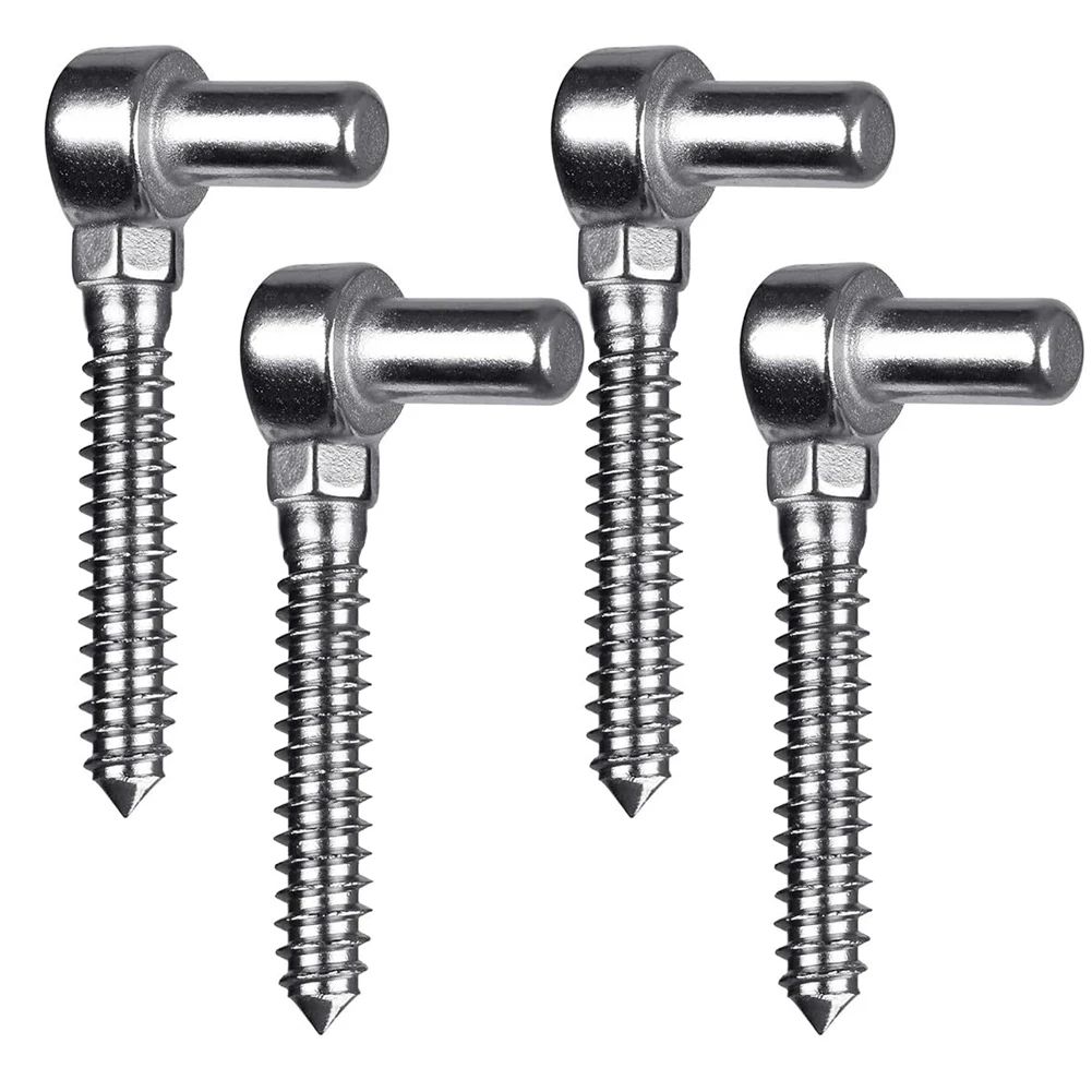 Stainless Steel Lag Screw Hinges 4 Pack for Wooden Gate Support Fence Door Assemblies Barn Doors and Utility Doors