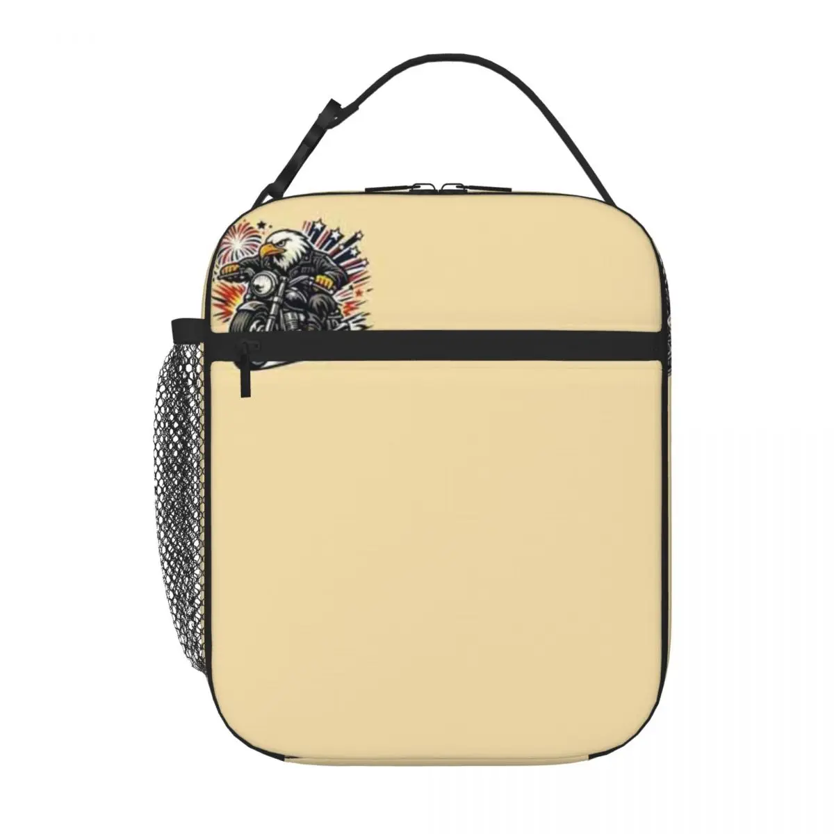 Bestselling Bald Eagle Rider America 250th Anniversary Art Earthy Tone Food Cooler Bag Lake Picnic Travel Lunch Bag