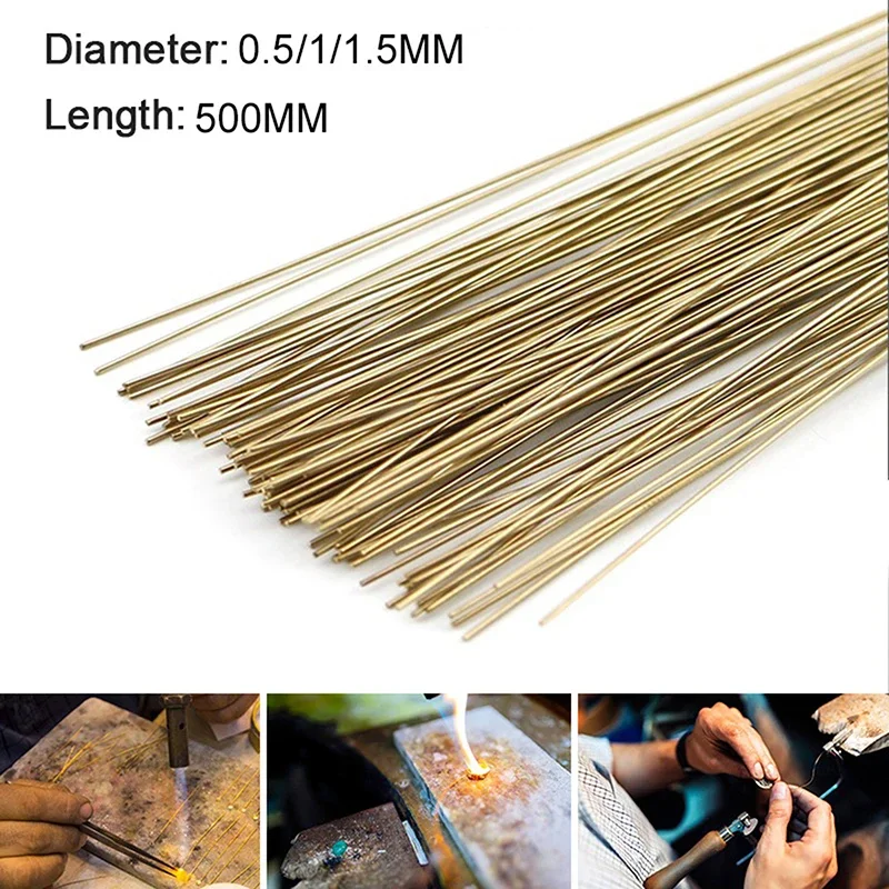 Gold Welding Wire Copper Rod Solder Brazing Rods Metal Soldering Wire Electrode for Jewelry Making Repair Solder Welding Tool