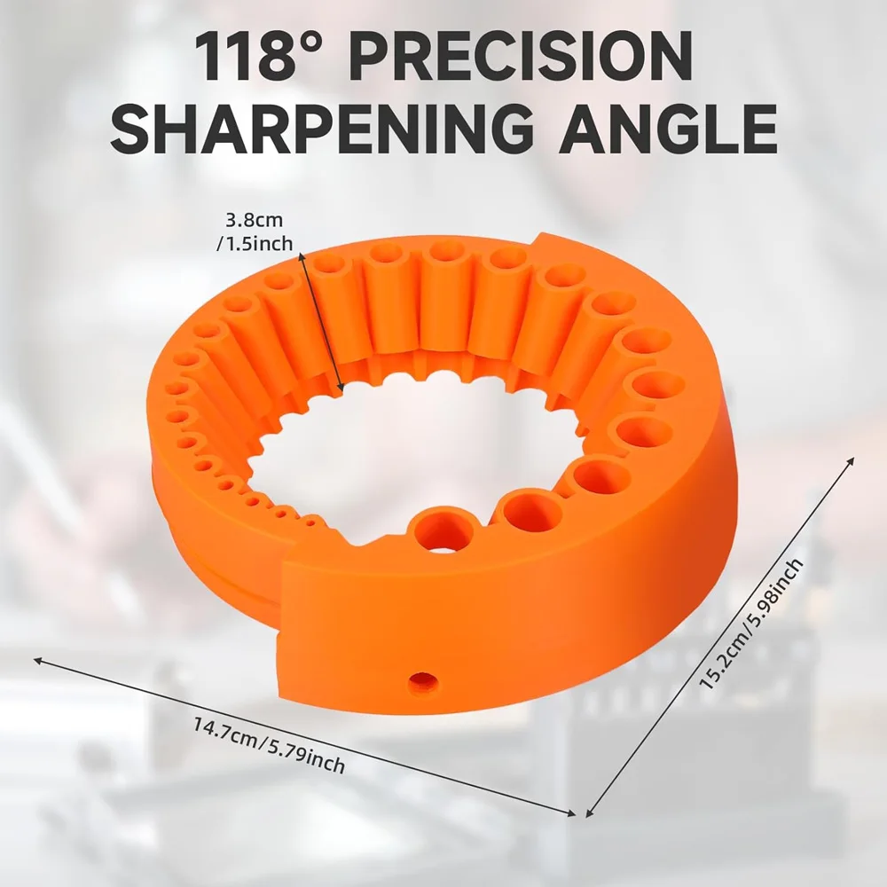 Anti-Stripping Angle Grinder Drill Bit Sharpener 2-13mm 20 Holes With Metal Thread Inserts Fit 125 Grinders
