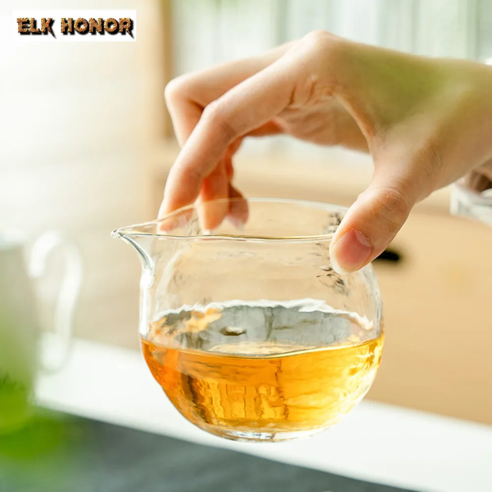 325ml Retro High Borosilicate Glass Tea Pitcher Heat-resistant Fair Cup Cha Hai Coffee Tea Divider Justice Cup Drinkware Supplie