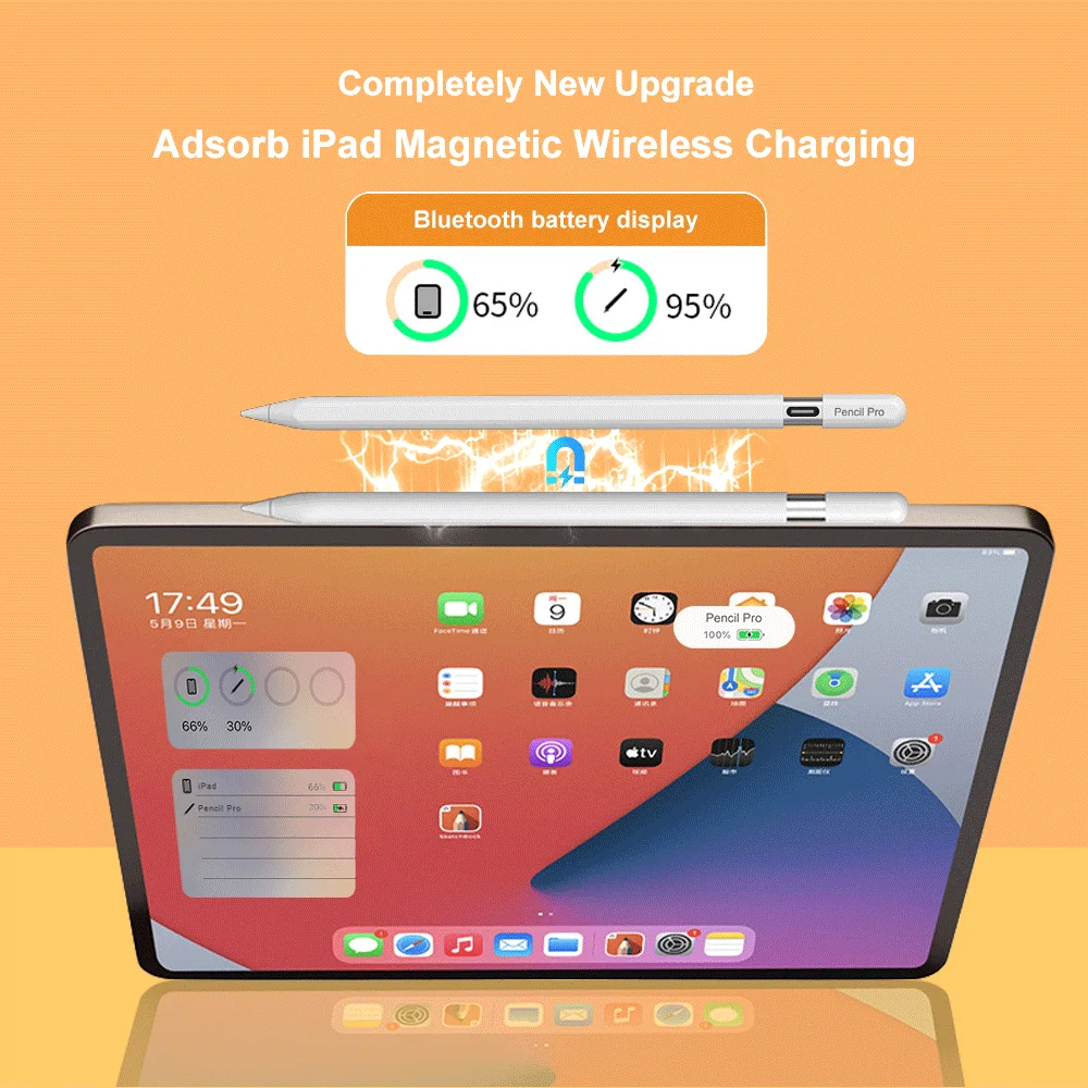 قلم رصاص لجهاز Apple iPad Pro 11 12 M2 M3 M4 iPad Air Mini 7th 8th 9th 10th 11th قلم لمس Caneta Tablet Stylus Lapiz Para Pantalla