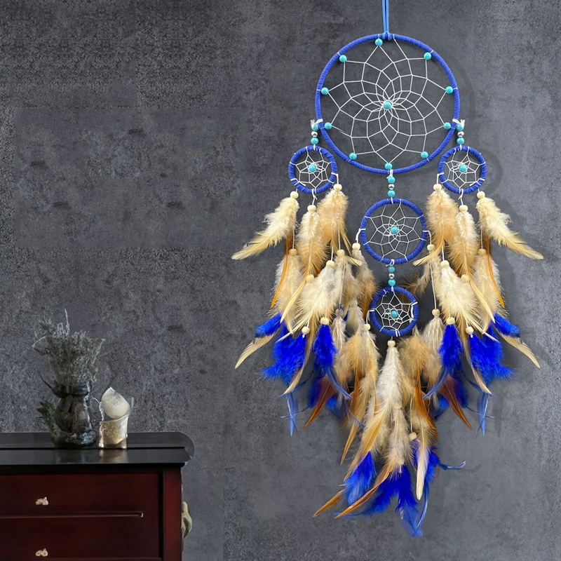 Vintage Native American Style Feathers Dream Catchers Large Wind Chimes Hangings Decor Bedroom Pendants Home Decorations Gifts