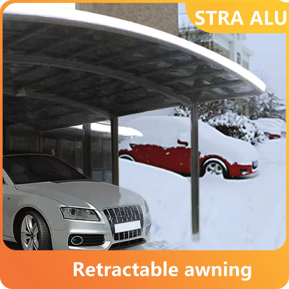 

Luxury Aluminum Frame Carport with Polycarbonate Canopy - Windproof Waterproof Sunshade, Easy Installation, Custom Size, 5Y Warr