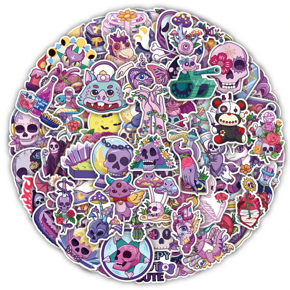 10/30/50/100pcs Cute Gothic Devil Halloween Stickers  Aesthetic Art Decals Scrapbook Laptop Guitar Phone Cartoon Sticker Kid Toy