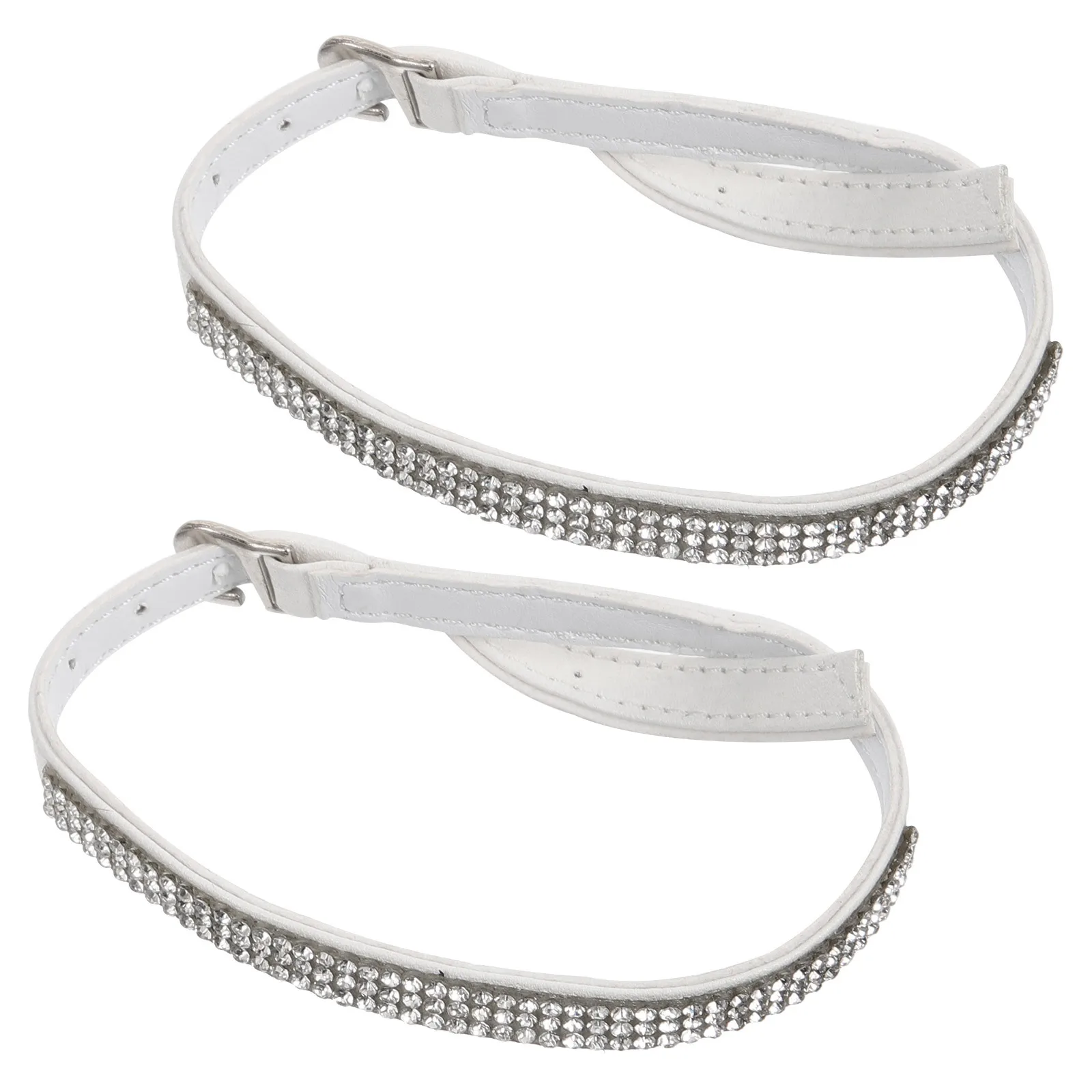 أحزمة أحذية قابلة للاستبدال من حجر الراين للكعب العالي بإبزيم مثقاب أسود وحزام الكاحل وإكسسوارات أحذية نسائية