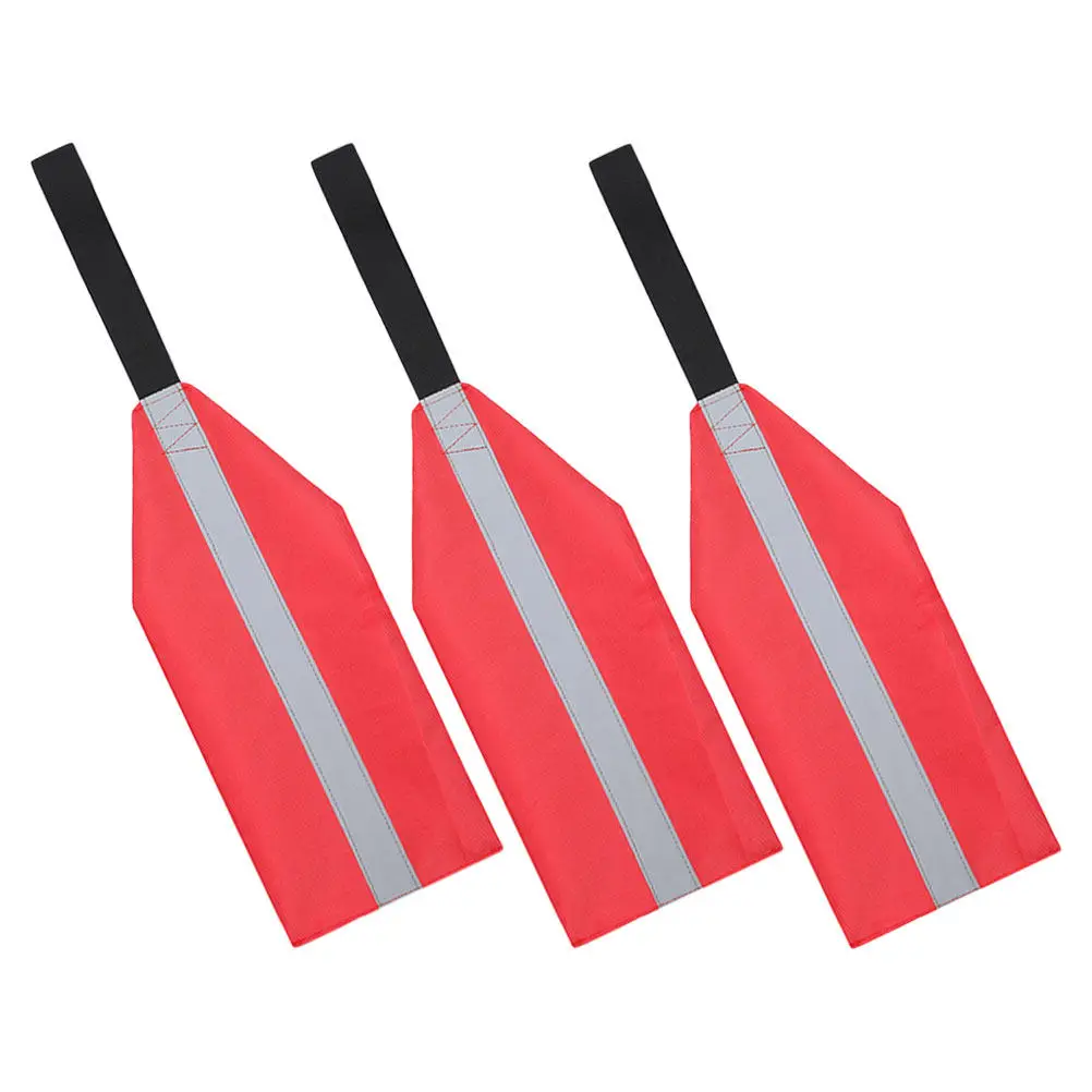 3Pcs Reflective Kayak Flag High Visibility Red Safety Travel Warning Flag for Boat Canoe Towing Truck Trailer Paddle Board