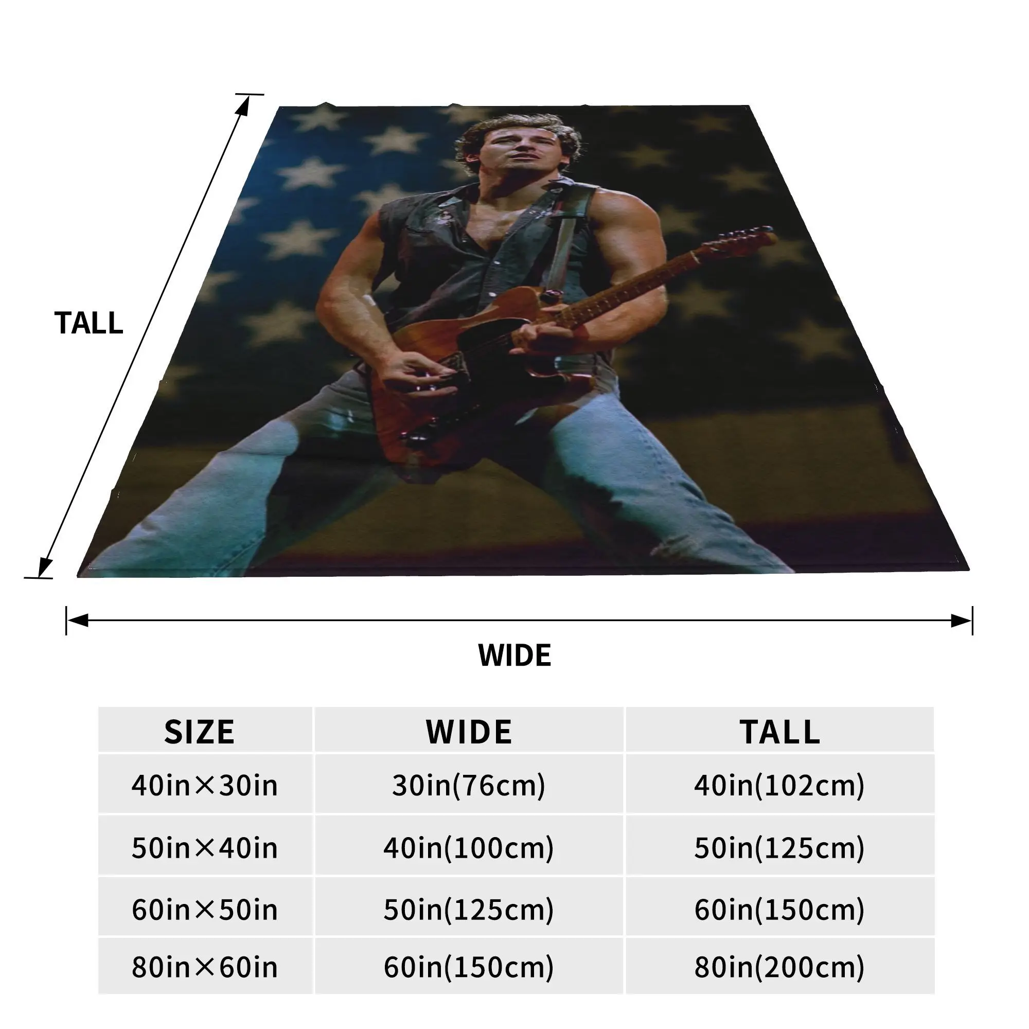 Flannel Throw Blanket Bruce Springsteen Born In The USA Rock Music Singer Plush Blankets Bedspread for Livingroom Travel Couch