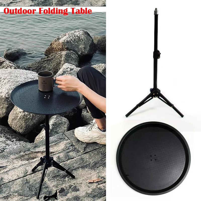 Imagem -02 - Round Mini Camping Table Portátil Piquenique ao ar Livre Dobrável Pequeno Braseiro Camping Equipment Acessórios