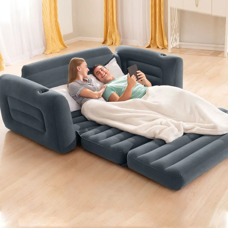 High Quality Nordic Competitive Foldable Sleeper Living Room Pull Out Chair Sofas Furniture Folding air Inflatable Sofa Cum Bed - Image 4