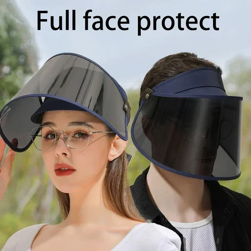 

Unisex Outdoor Sport Cycling Long Black Summer Hat Full Face UV Protection High Quality Material Plastic PVC Unisex Sun Colf Cap