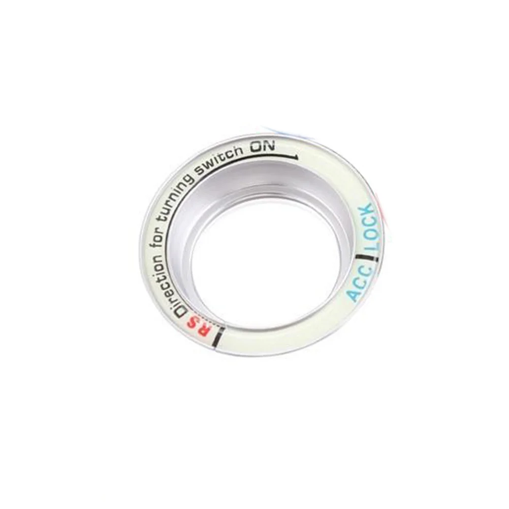 

Keyhole Protector Ring For Focus Silver Luminous Glow Adhesive Aluminium Alloy Ignition Cover Durable Car Interior Part Car Key
