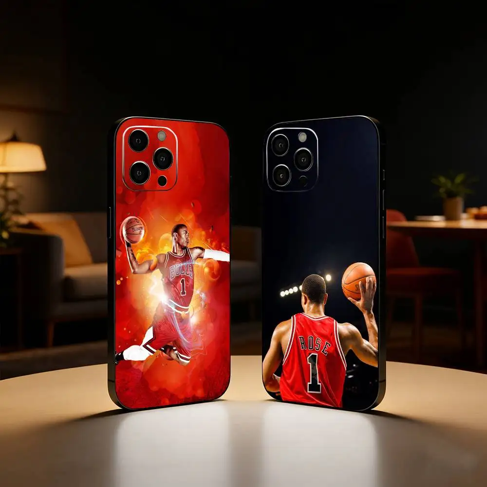 

D-Derrick Rose 1 Phone Case For iPhone17,16,15,14,13,12 Plus,Max Soft Silicone Black Cover