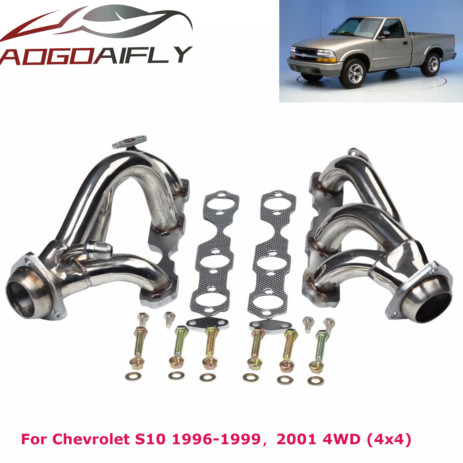 factory supply 4.3L V6 4WD Exhaust Headers Kit  for Chevrolet Chevy S10 Blazer GMC Sonoma 1996-2001 Jimmy 1997-2001