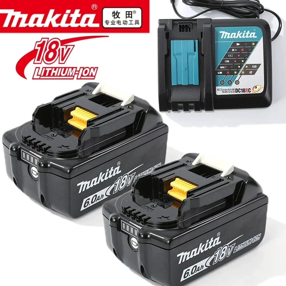 

Makita-100% Original Rechargeable Power Tool Battery, Replaceable LED Lithium-ion, 6.0 Ah 18V LXT BL1860B BL1860BL1850