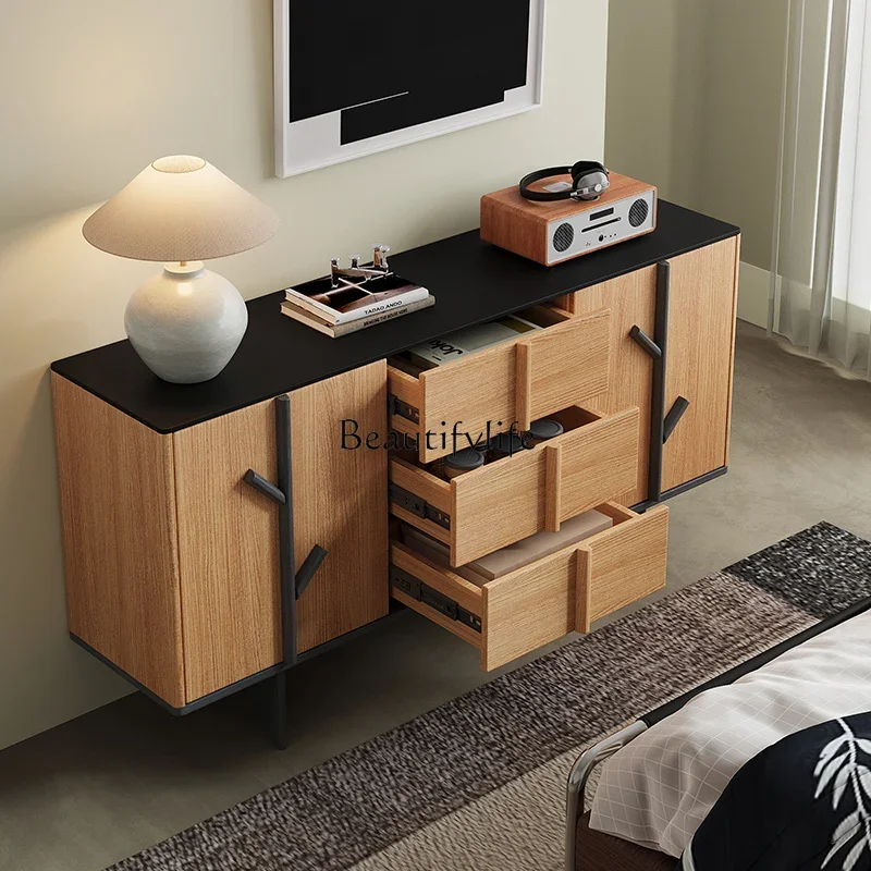 

jj Z.Nordic medieval style wall dining side cabinet retro living room storage storage cabinet