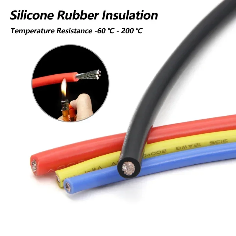 UL3135 Silicone Wire Flexible Heat-resistant Tinned Copper Electric Cable DIY LED Lamp Lighting 1/5/10/20M 30 28 26 24 22 20AWG