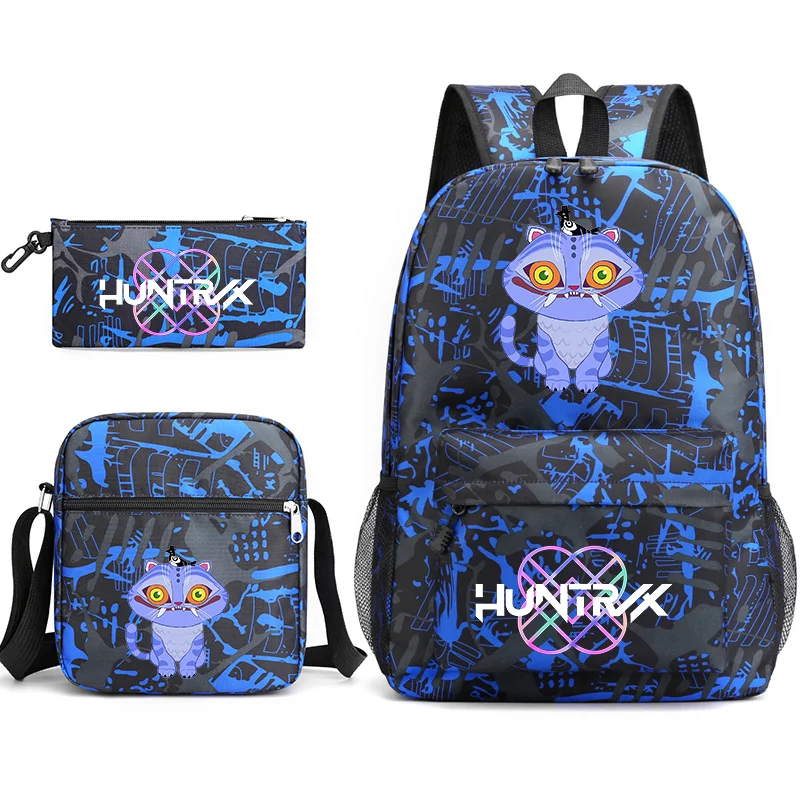 

New Fashion HUNTRX Printed Backpack Kids School Backpack Shoulder Bag Pencil Bag Anime Three Piece Backpacks Set