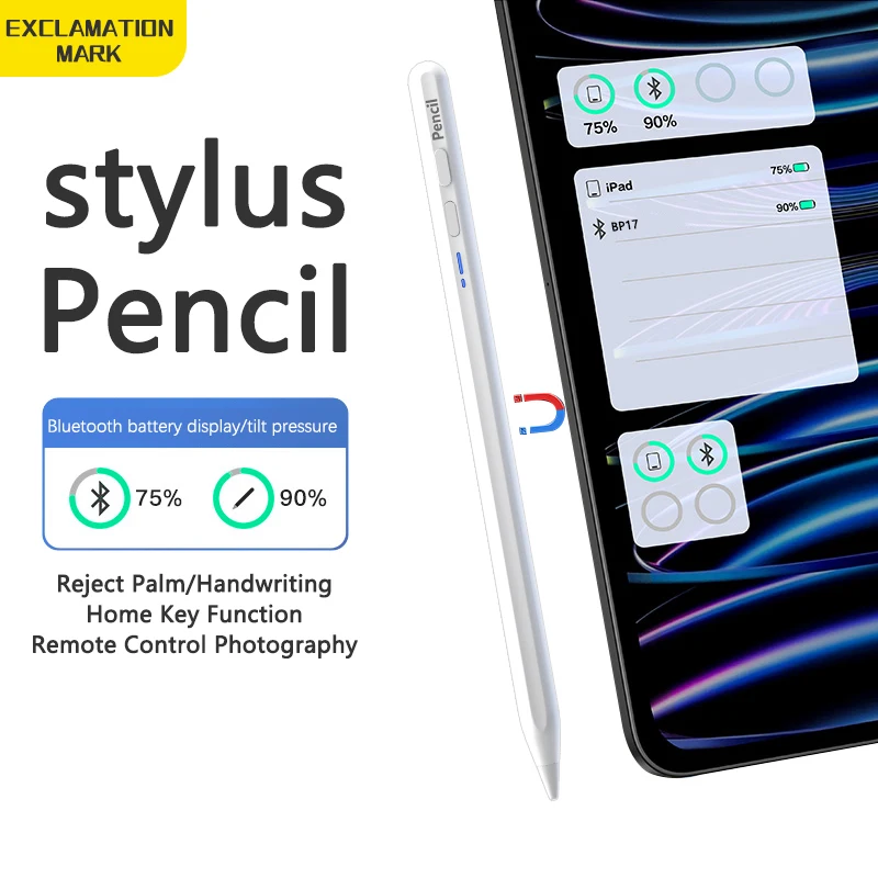 

Активный стилус для планшета Apple Pencil 1 2, защита от наклона ладони, чувствительность к наклону для iPad, емкостная ручка Pro Air Mini Bluetooth