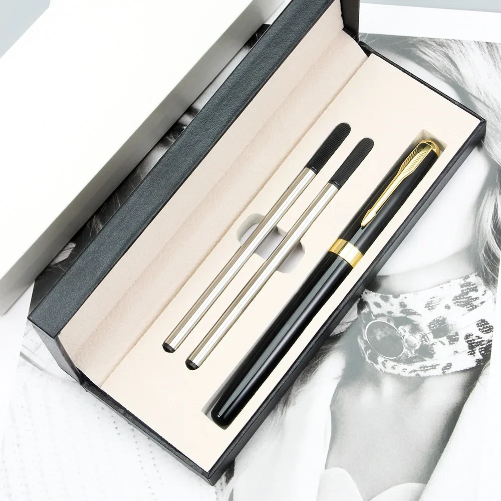1 Set Luxury Metal Ball Point Pen Refill and Box Combination Pens for Business Writing Office Stationery Customized Logo Gift
