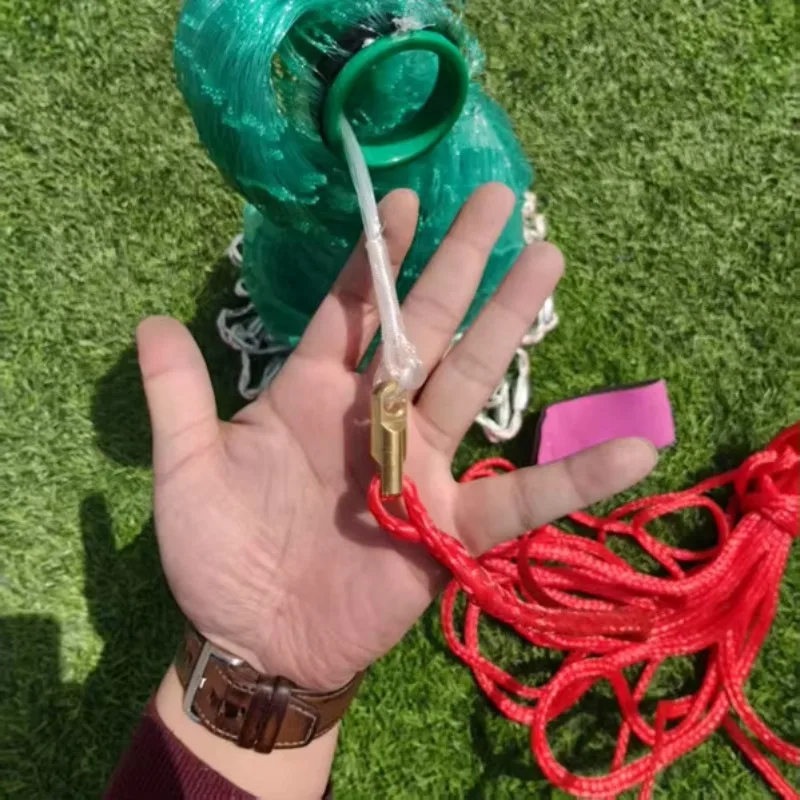 High Quality American Style Fishing Net  Frisbee Hand Cast Net Small Mesh Drawing Throw Net 4-12 Feet Pull Line Nylon