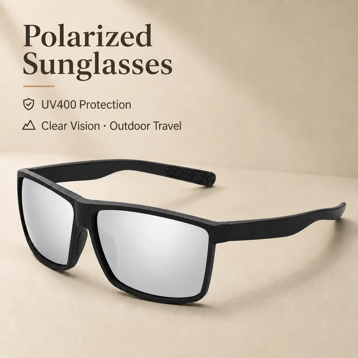 Herren Outdoor Polarisierte Sonnenbrille, Mattierter Rahmen UV400 Gläser für Angeln, Autofahren, Radfahren, Blendschutz Sportbrille – Detail 7