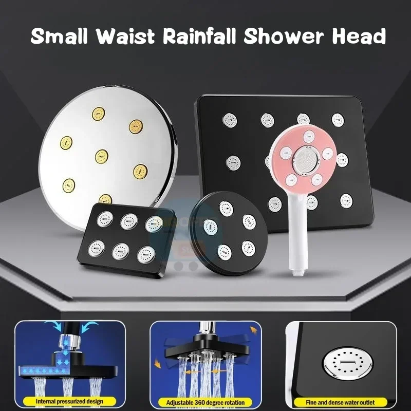 Universal Top Spray,High Pressure Mini Shower with Water Flowing Around The Shower Head,Water-saving Shower Bathroom Accessories