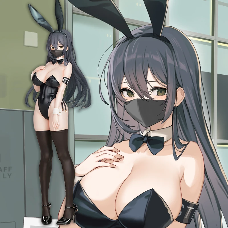 1/7 B full Anime Girl Figure Kuro Bunny Kouhaichan Mask Ver 25cm PVC Action Figure Toy Adults Collection hentai Model Doll gifts