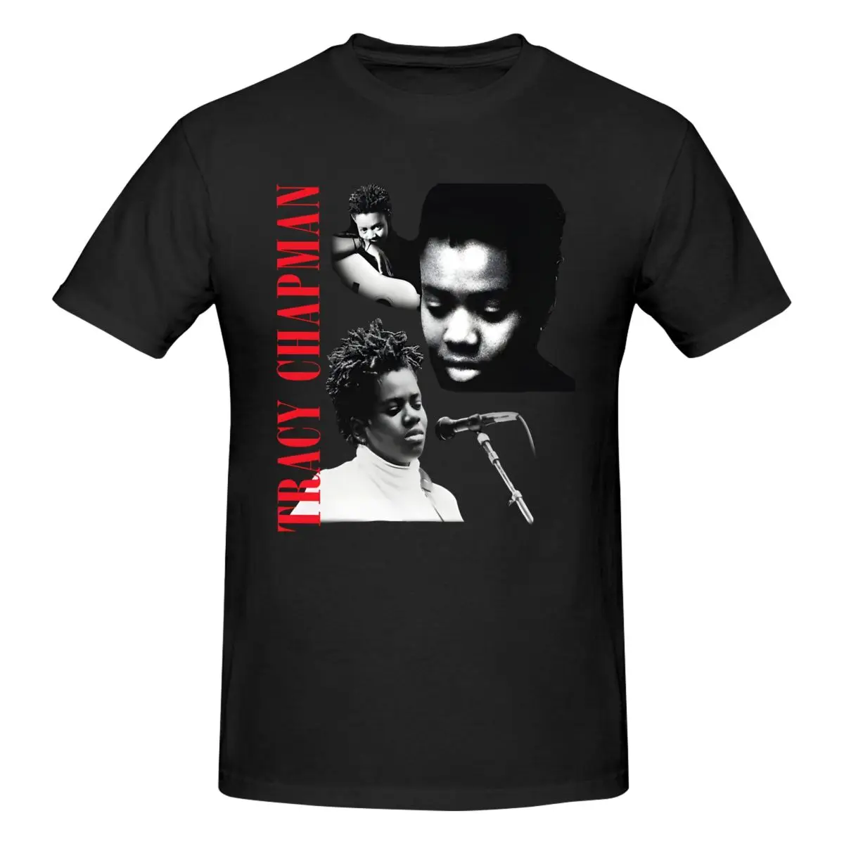 Men's T-Shirts Music Fan Funny 100% Cotton Tee Shirt Short Sleeve T-Tracy Chapman T Shirts Round Neck Tops Summer