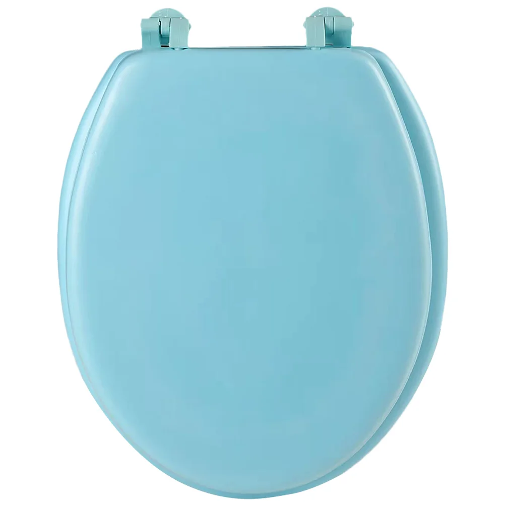 

Toilet Seat Cover Thickened Soft Blue UO Shape Bathroom Home Travel Standard Replaceable Lid Washable Reusable