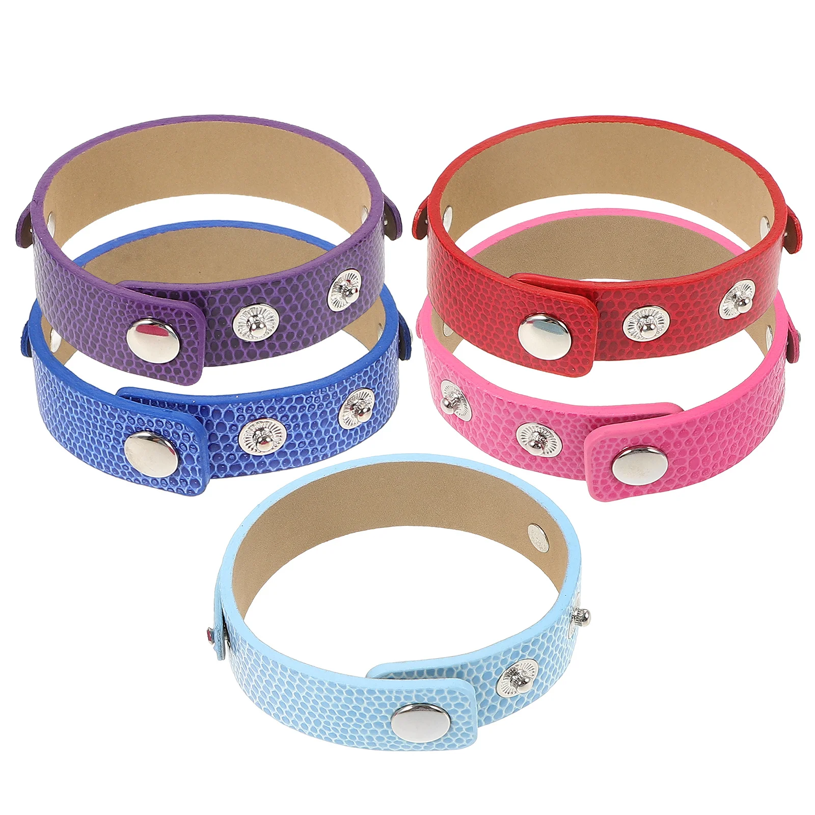 

5Pcs DIY Bracelets Snap Button Colorful Adjustable Wrist Band Crafting Set Fashion Accessories Jewelry