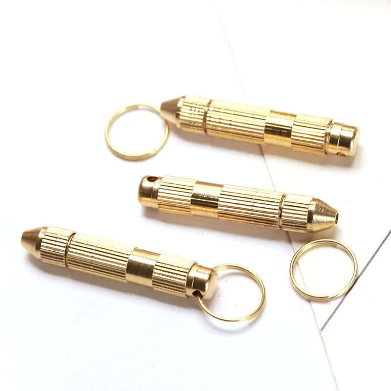 Mini Portátil Golden Ear Pick Keychain Kit, abridor, chaves de fenda, 4 em 1