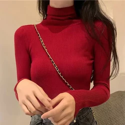 TRAF Women Winter Underwear Sweater Long Sleeves Pullovers Winter Slim Fit Sweater Casual Women Warm Knitting Thick Sweates