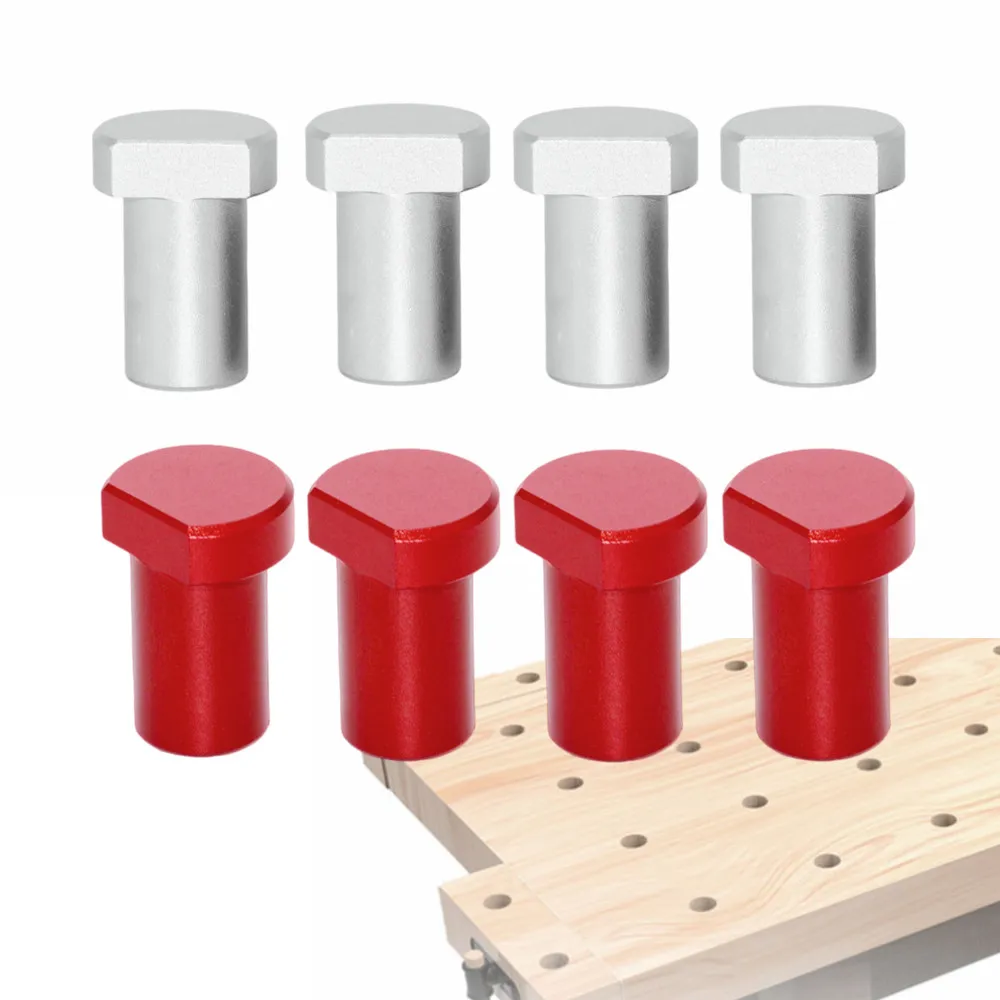 4Pcs Workbench Peg Brake Dogs, Woodworking Bench Clamp 19/20mm Aluminum Alloy Stopper ,Workshop Table Limit Block Tools