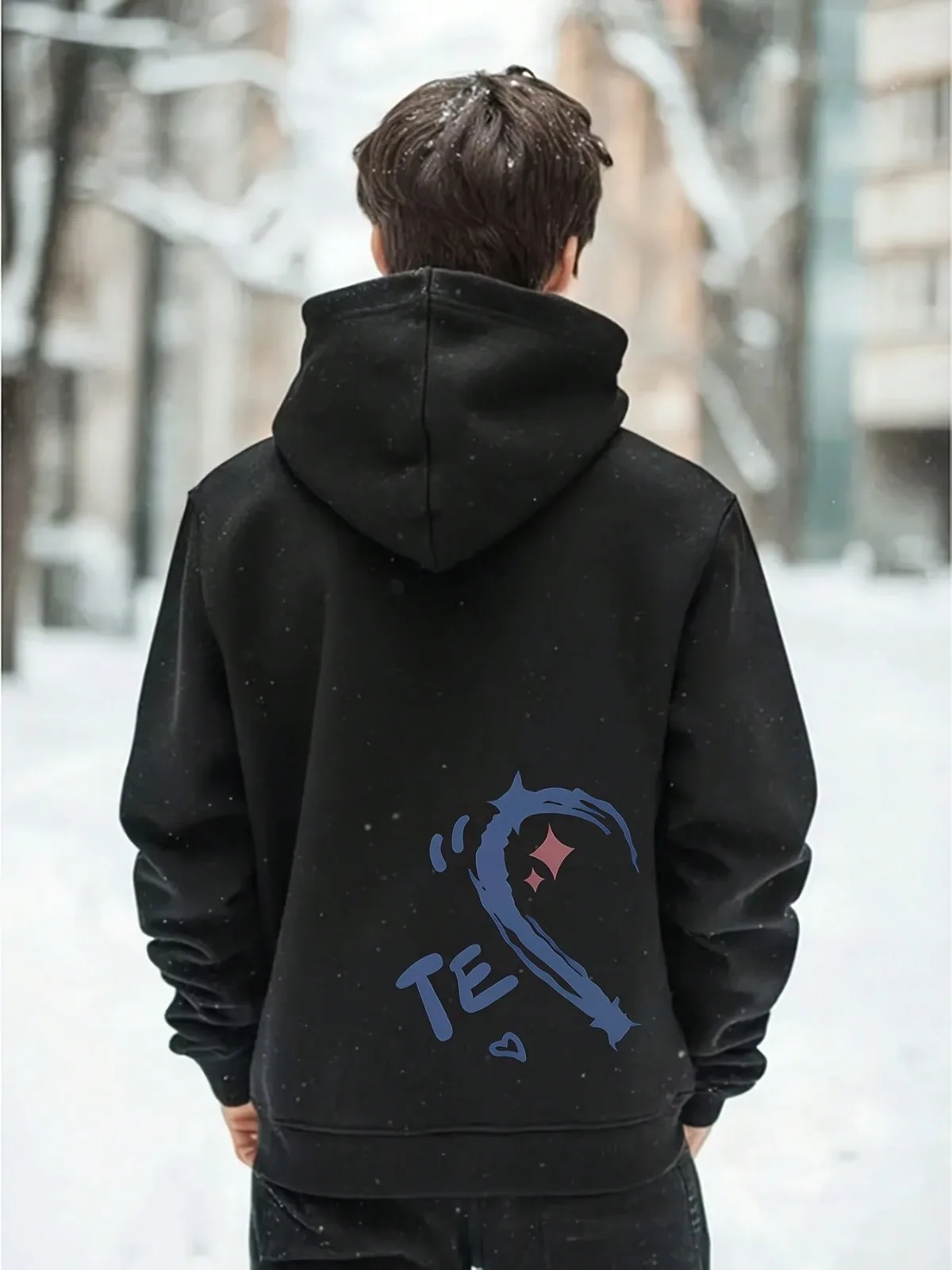 เสื้อฮู้ดคู่รักลายหัวใจพิมพ์ลายเท่ๆ สำหรับเขาและเธอ ของขวัญคู่รักสุดพิเศษ เสื้อผ้าคู่รัก