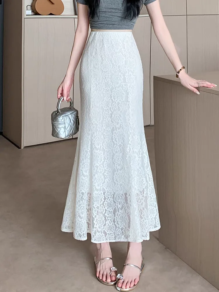 2025 Lace Skirt: High Waist Bodycon to Mermaid Flare Slimming A-Line Skirts for Petite Women
