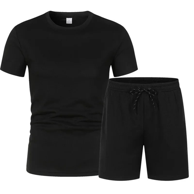 

2024 Summer New Fashion Brand Comfortable Casual Short Sleeve Shorts Mesh Set Sports Jogging Loose Size 4XL Two Piece Set