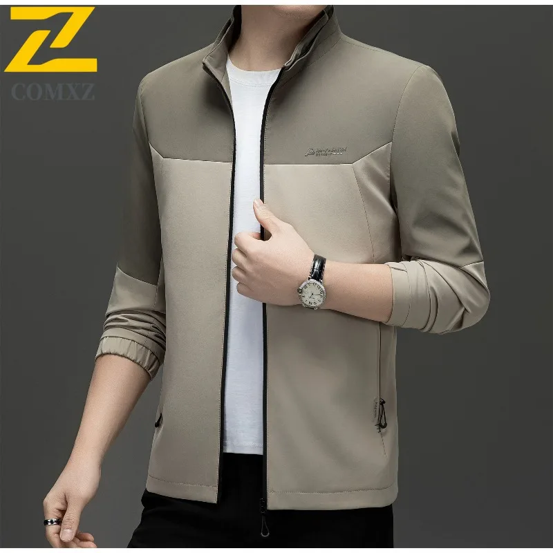 

Men Solid Color Hooded Jacket Spring Fall Windproof Waterproof Casual Coat Outdoor Sporty Lightweight Breathable Fashion Parka