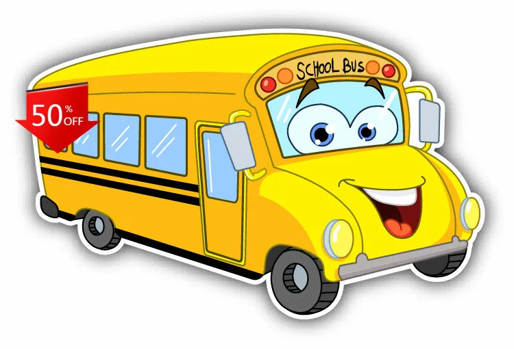 

Bus Cartoon School Vintage Car Laptop Window Bumper Waterproof Vinyl Decal Sticker Aesthetic Vintage Aesthetic Cute Aesthetic