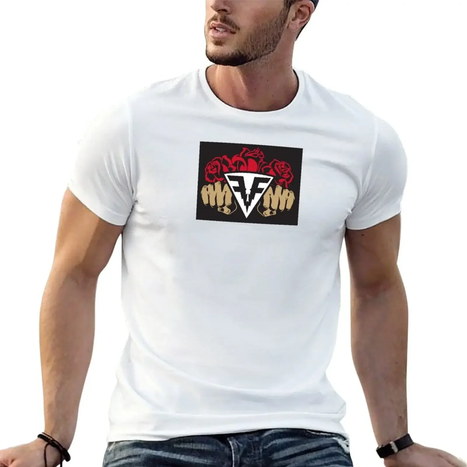 Double Punch Roses T-Shirt tees summer top customs design your own t shirts for men cotton