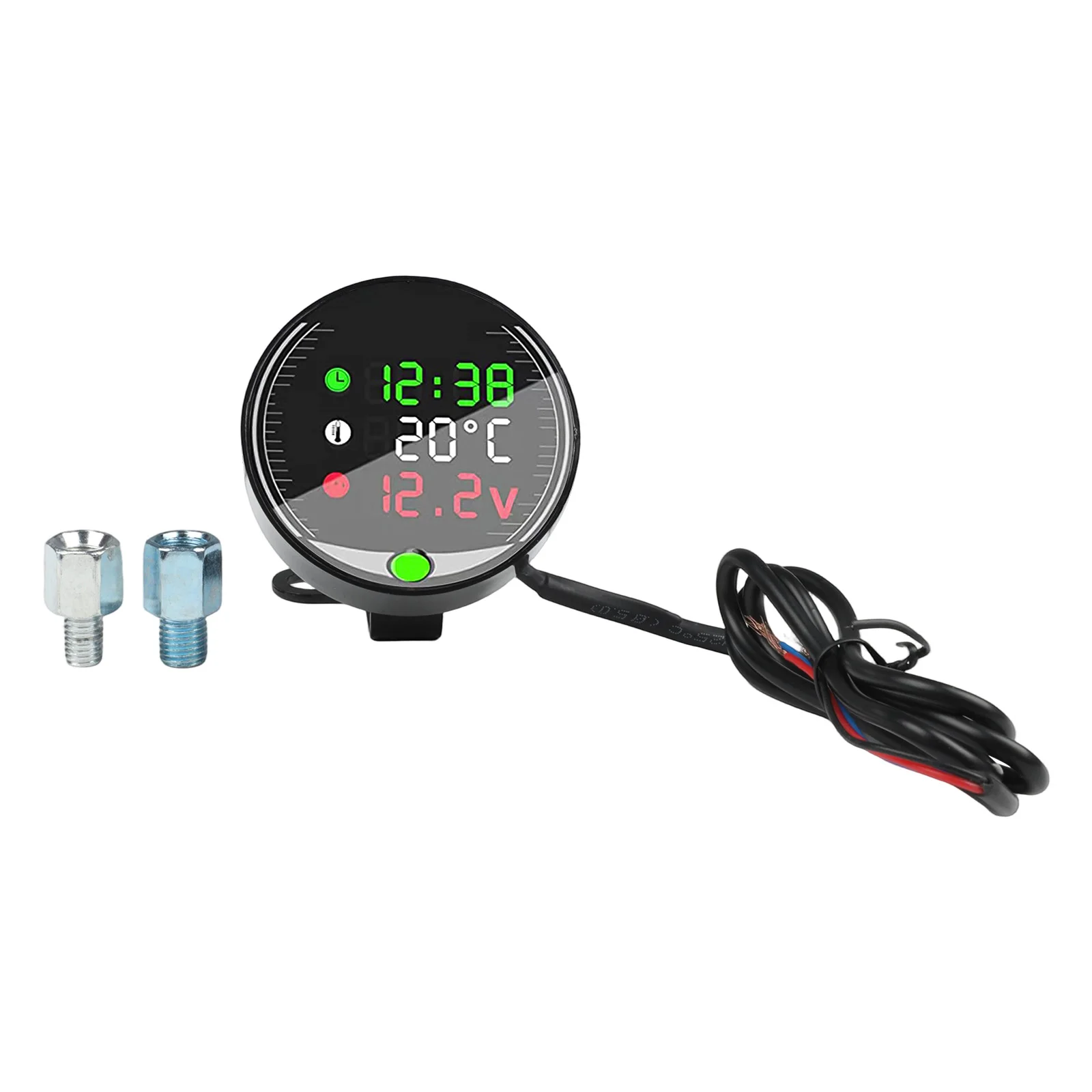 Panel Digital Display Voltmeter BLACK Ambient Temperature Meter Integrated Dashboard Meter Motorcycle Performance Monitoring
