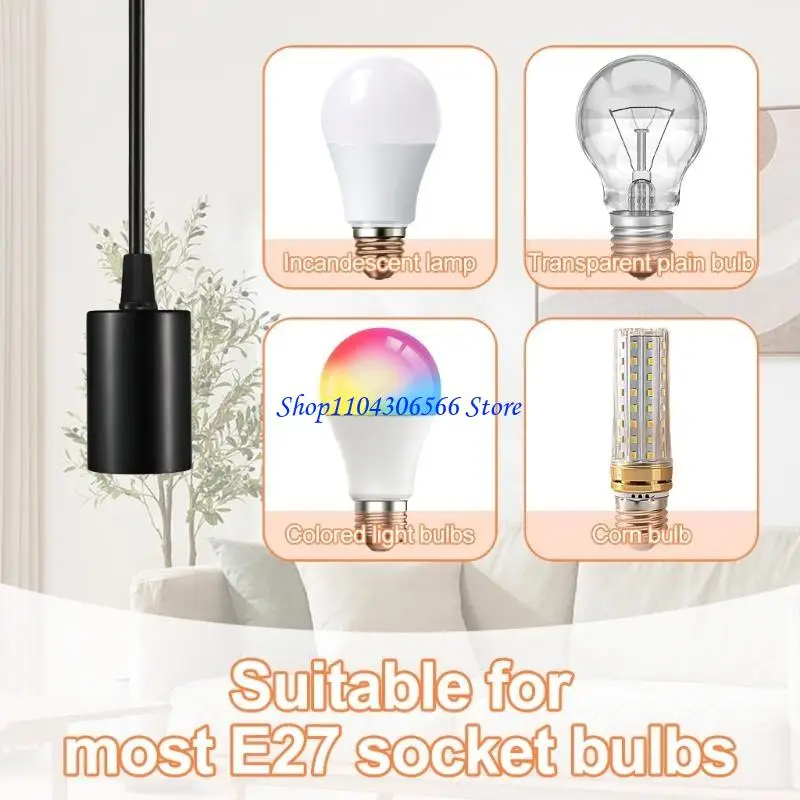02DD 2 Piece Universal E27 Lamp Holder Screw Base With Build In Wiring For Easy Installation And Multiple Bulb Types