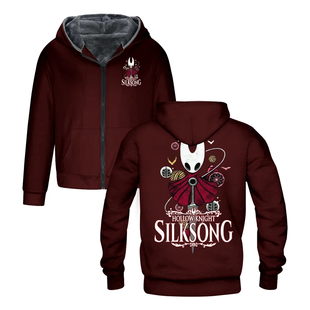 GF Hollow Knight Silksong Zipper Hoodies Hot Game Merch Long Sleeve Streetwear Women Men Jacket Parkas Winter Coat