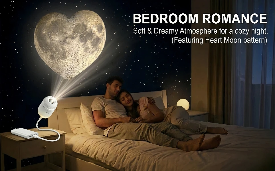 WACUAAO 2-in-1 HD Galaxy Projector, Compact Starry Sky Night Light with 10 Scenes, Portable Planetarium Lamp for Room Decor