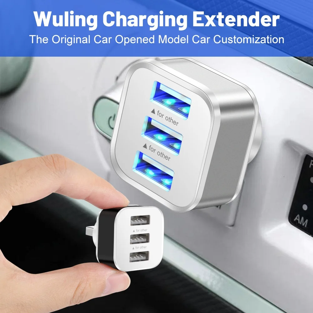 3 Port USB Slots Adaptor USB 3 in 1 Multple USB Interface Extender Auto Electronics Accessories Tablet Laptop Charger Adapter view 4