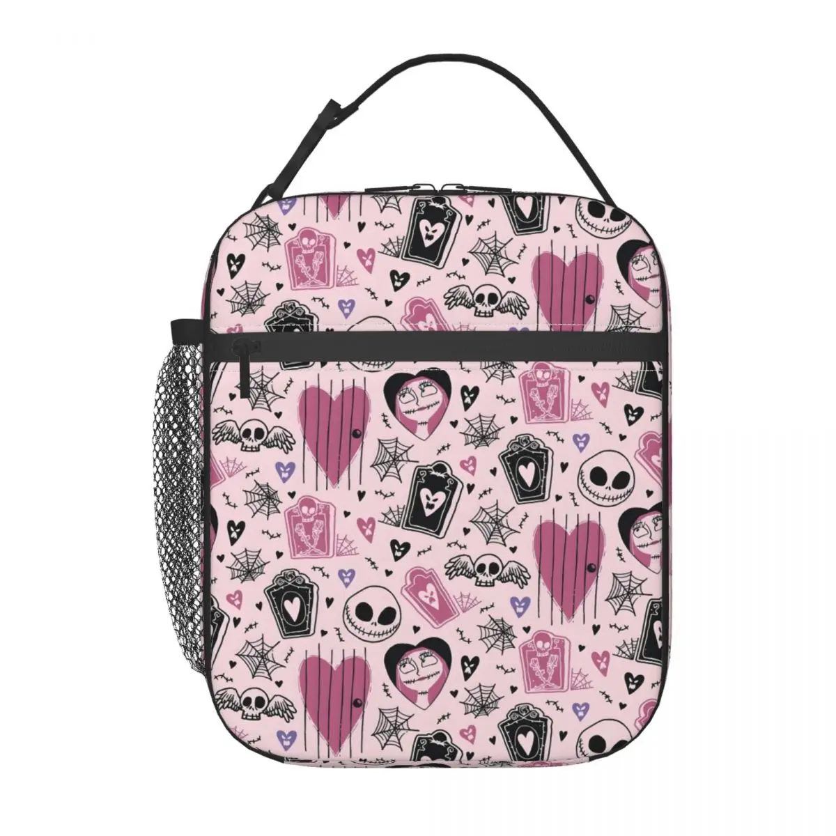 

Nightmare Before Christmas Insulated Lunch Tote Bag for Women Jack Skellington Skull Portable Thermal Cooler Food Lunch Box