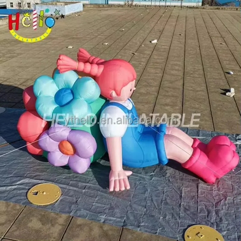 Advertising Inflatable Cartoon Girl Model Product Inflatable Character for Event Decoration