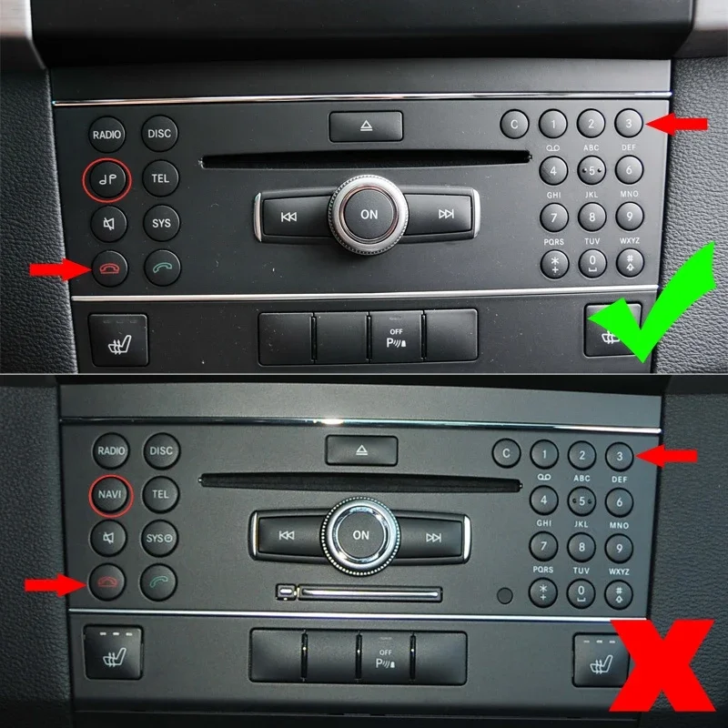 Center Console CD Air Conditioner Buttons Stickers Trim For Mercedes Benz C Class W204 GLK X204 Car Styling Interior Accessories