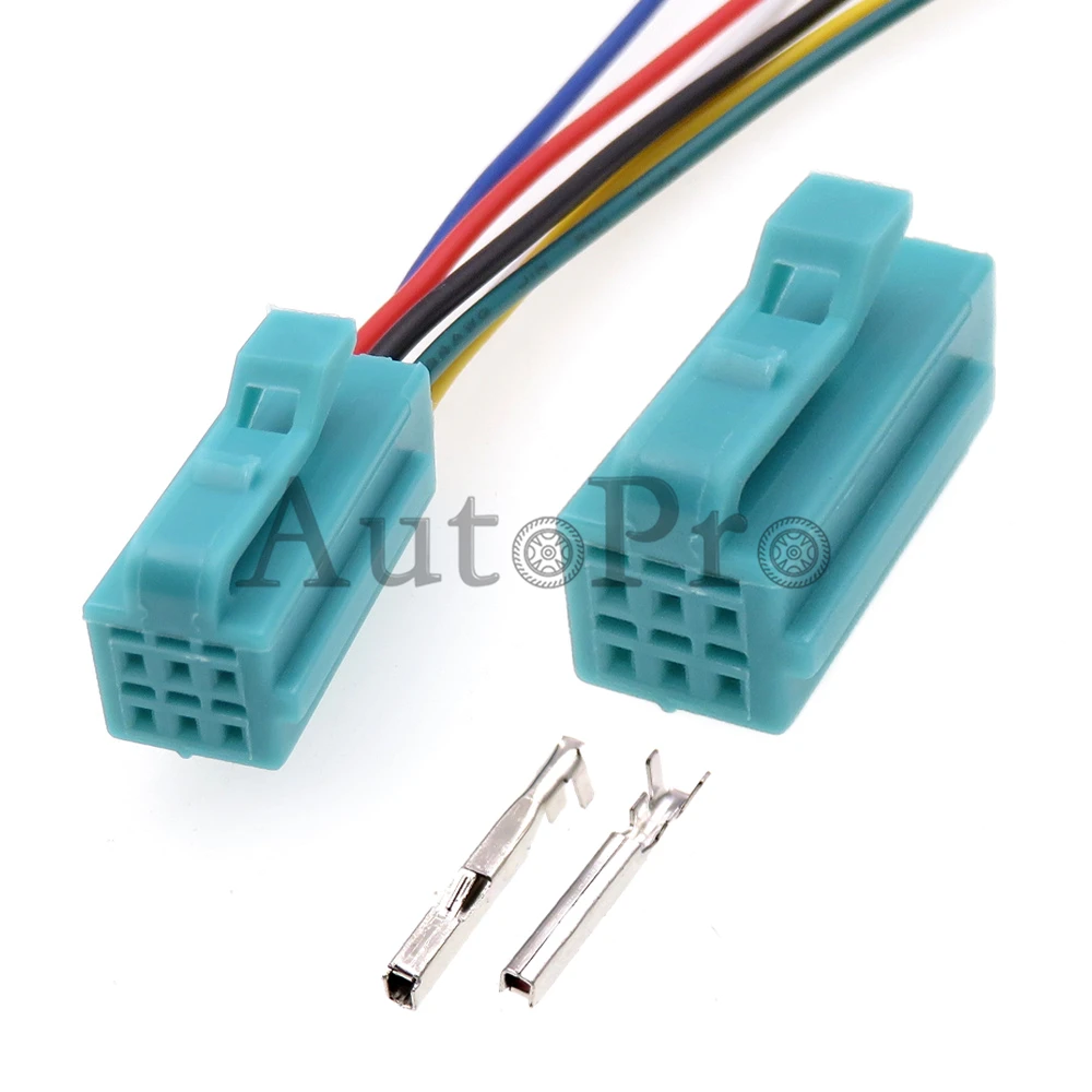 

1 Set 6 Hole Auto Replacement Unsealed Socket With Terminal Starter Green Plastic Housing Cable Connector Parts Car Adapter